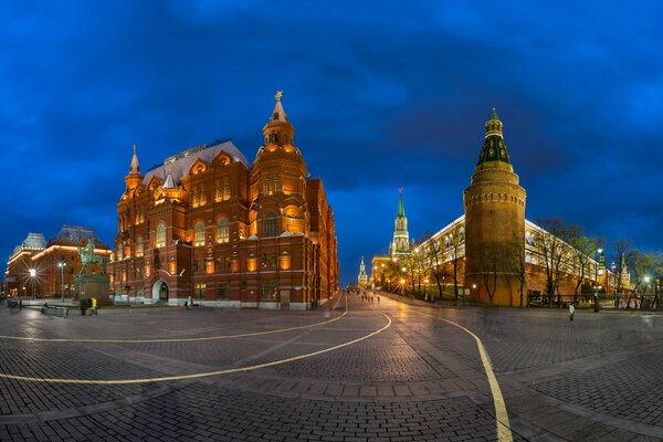 Panorama of the Historical Museum in Moscow