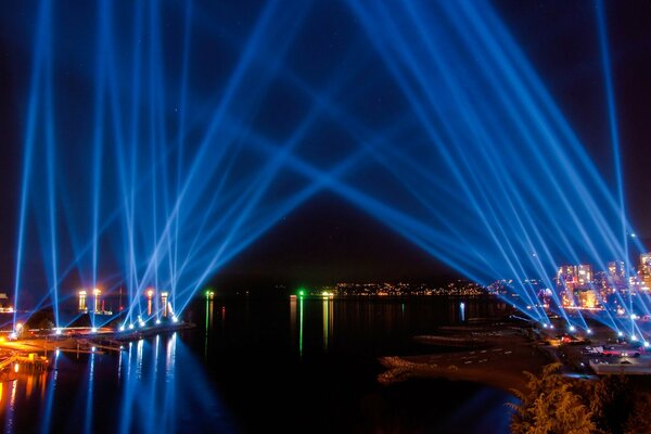 Night lights of the city coast