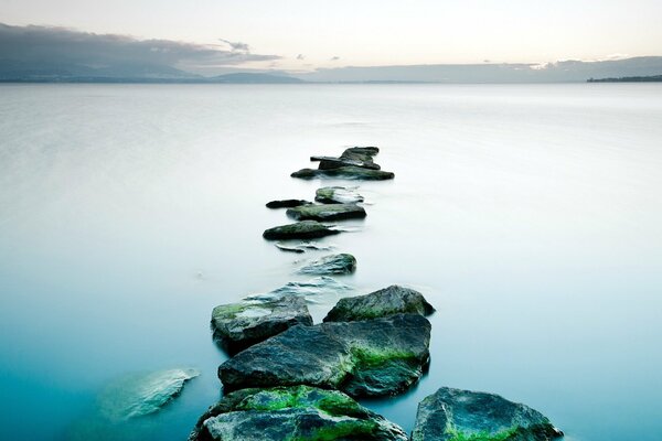 Emerald stones in beautiful sea water