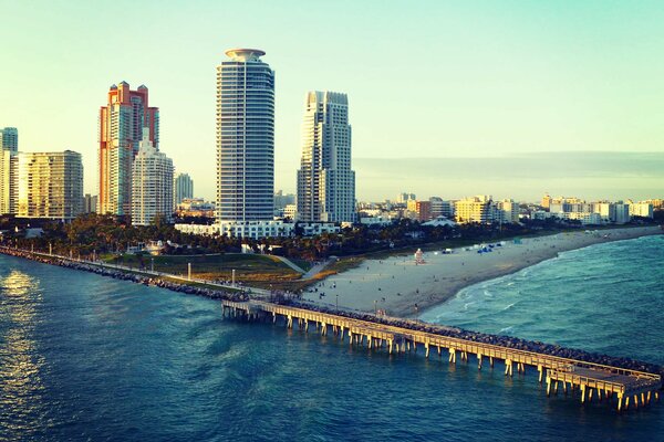 Beautiful beach with white sand miami