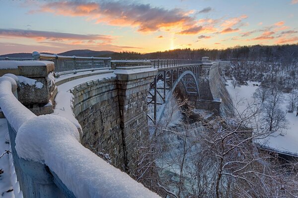 Bella vista di Mount Airy al tramonto