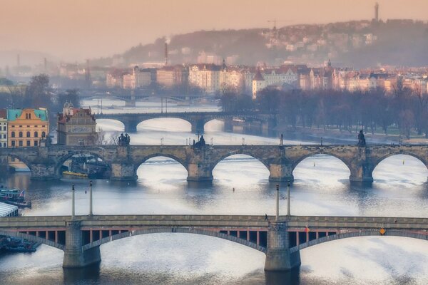 Bridges, city river Europe