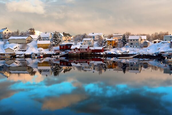 Domki zimowe, Skandynawia, śnieg