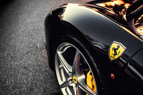 Błotnik lakierowany Czarny Ferrari