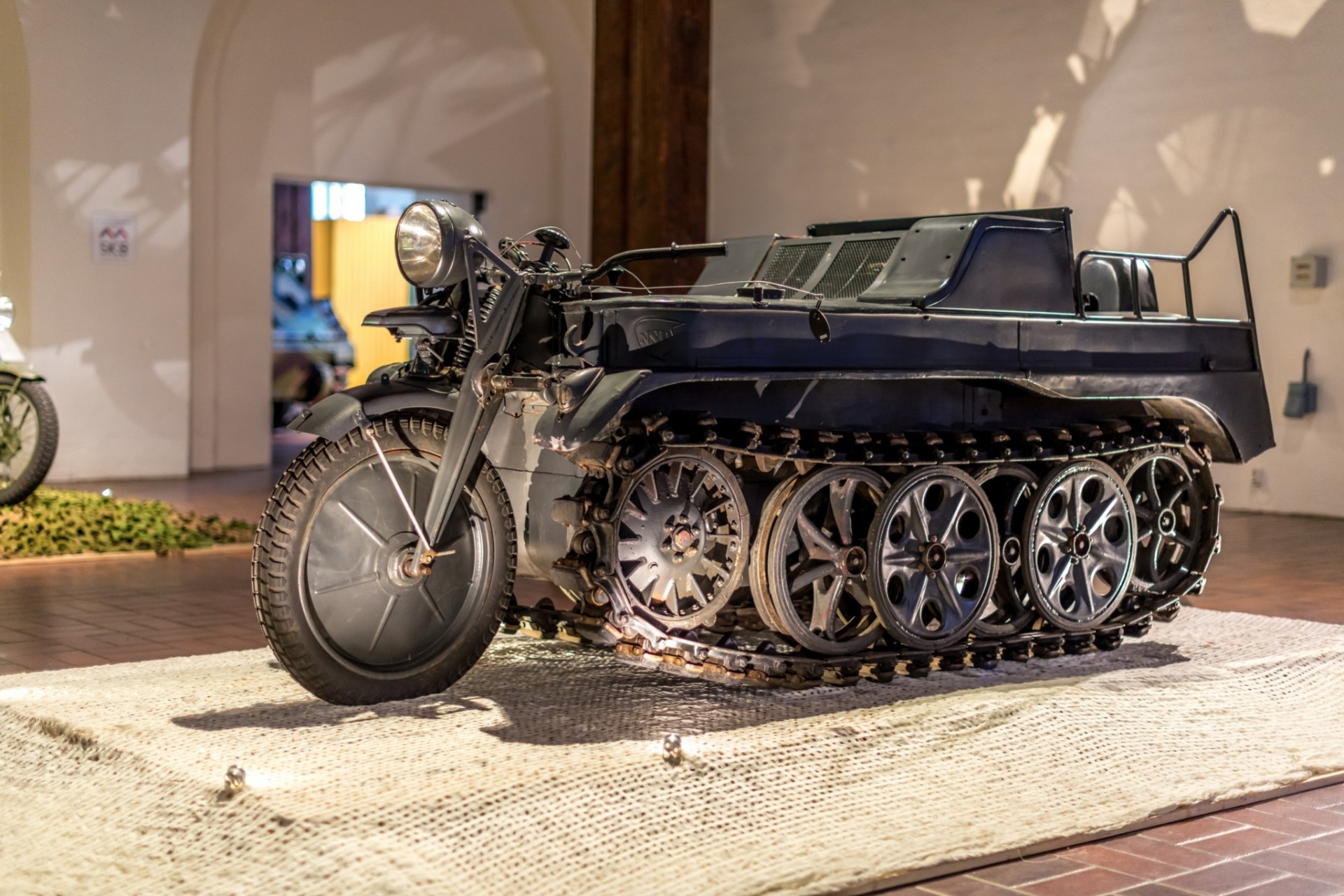 museum the second world war germany kettenkrad hk 101 sd kfz 2 half-track bike exhibit