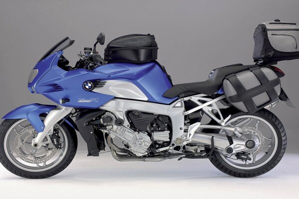 Moto bmw bleu-gris