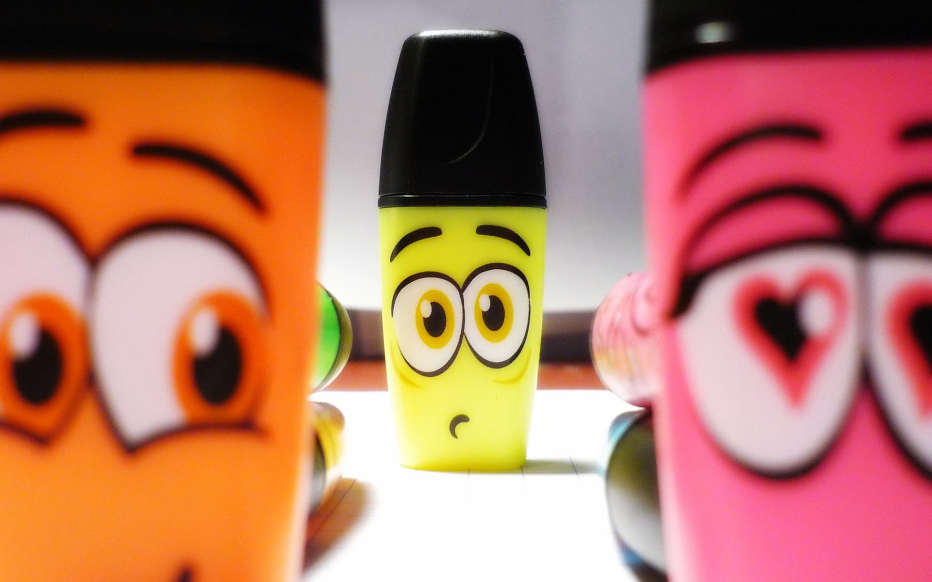 pencils pen colors funny cartoon eyes colors eyes heart