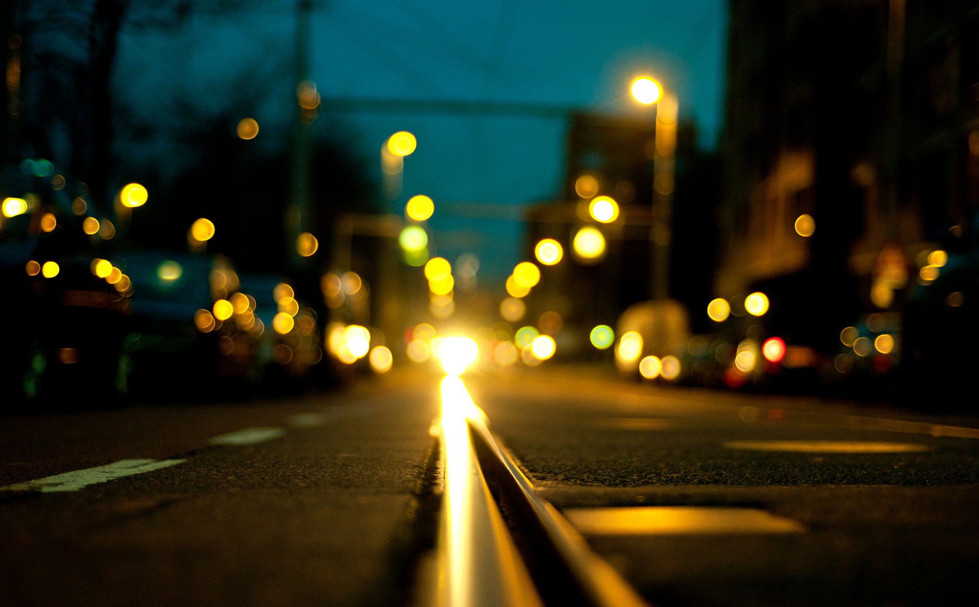 rotterdam holanda del sur países bajos ciudad noche calle luces bokeh carretera asfalto maquinaria transporte