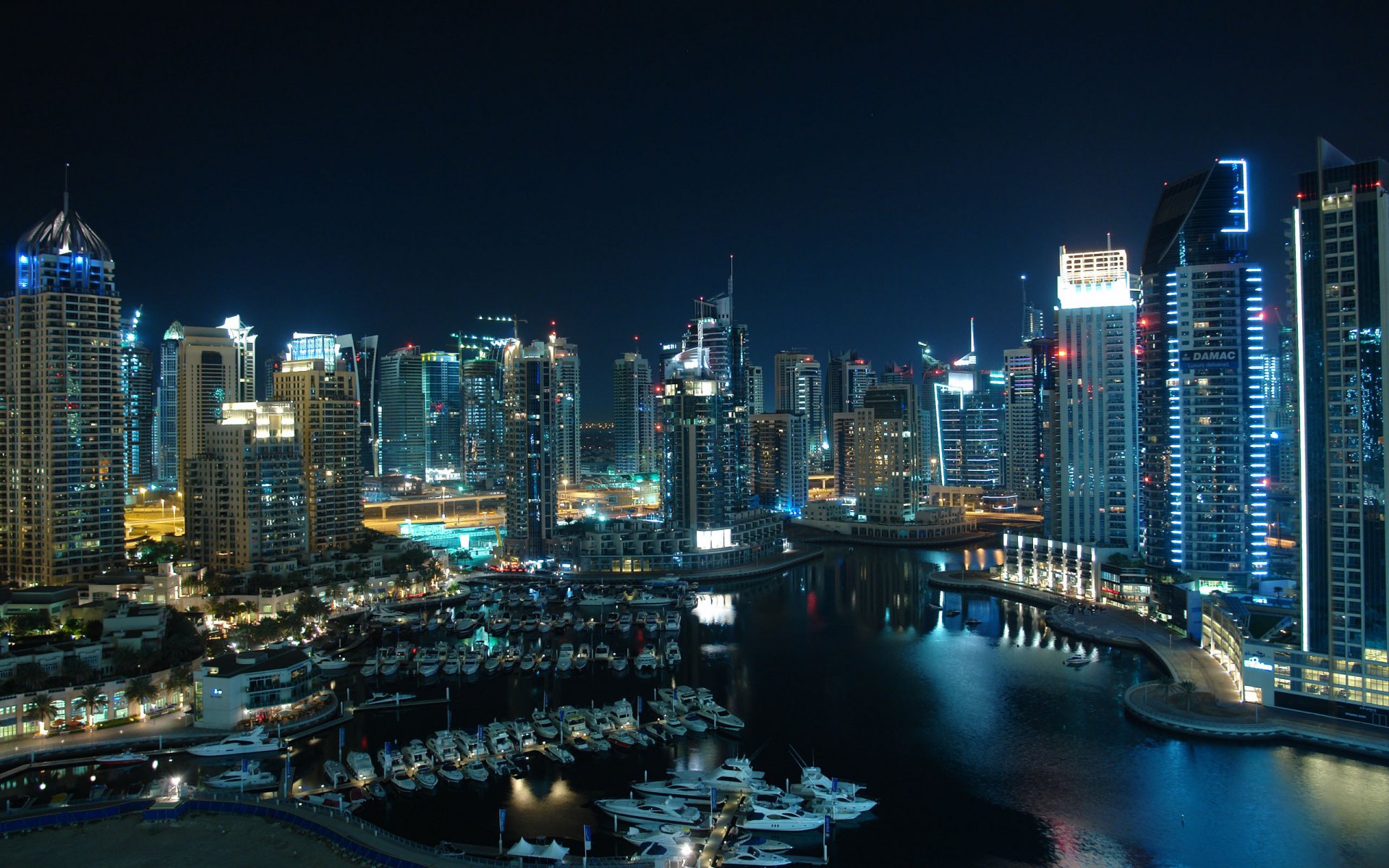 dubai città emirati arabi uniti dubai marina emirati arabi uniti case grattacieli porto barche notte