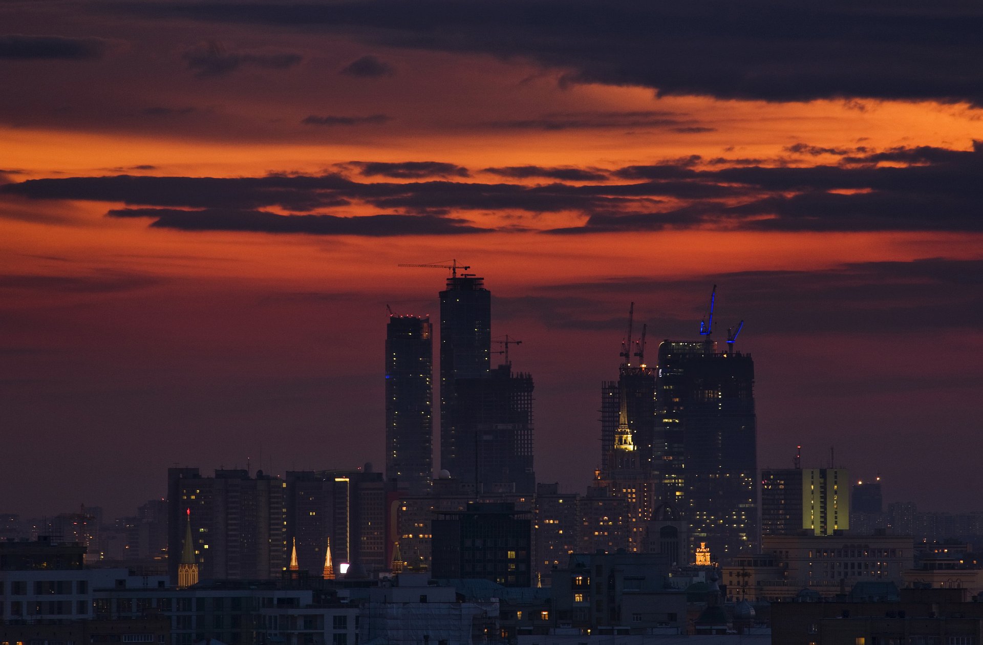 town cityscape moscow wallpaper clouds building