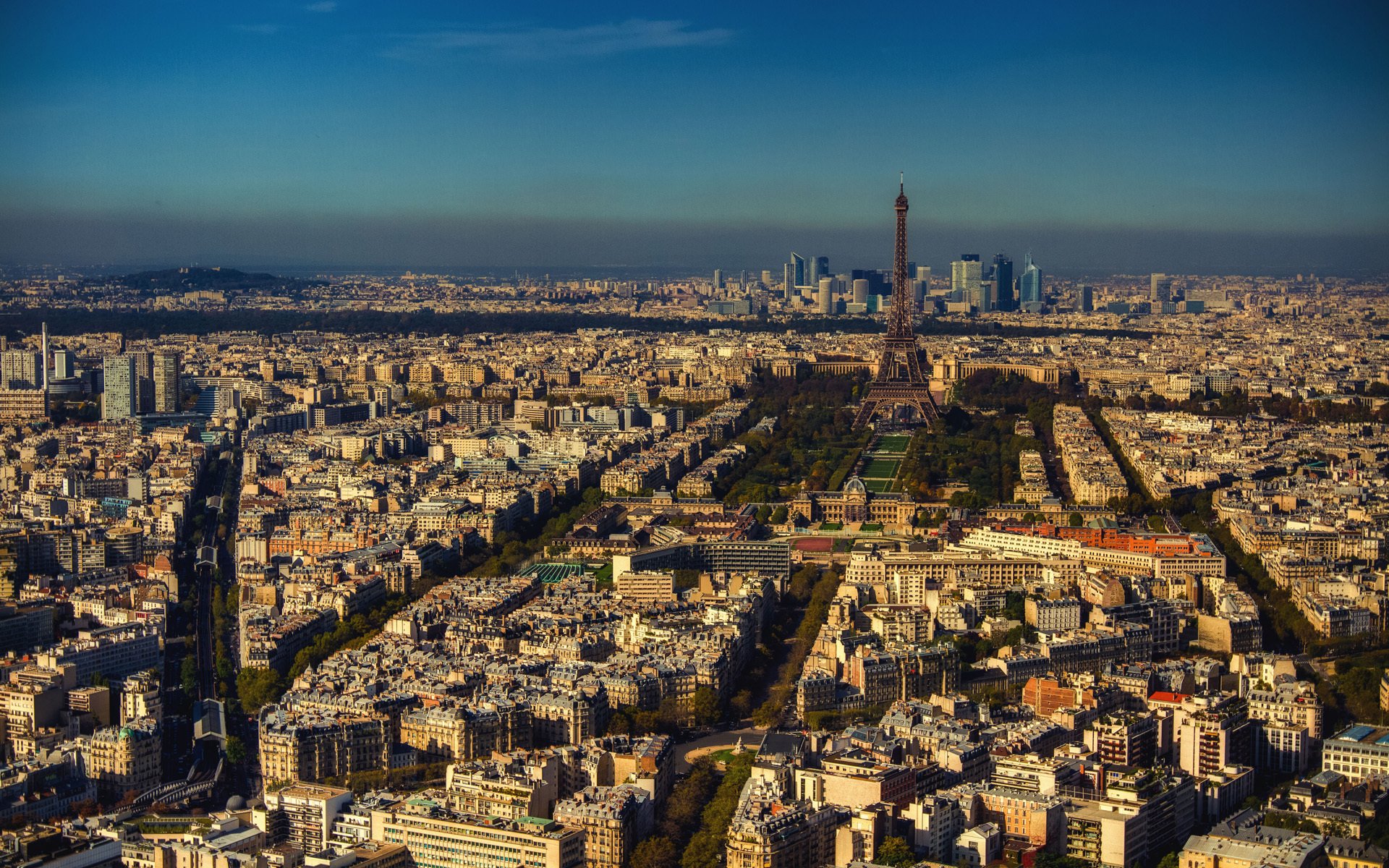 town paris france eiffel tower buildings view