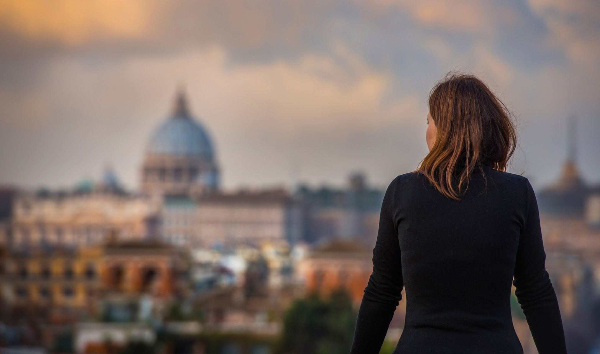 rome italie vue fille