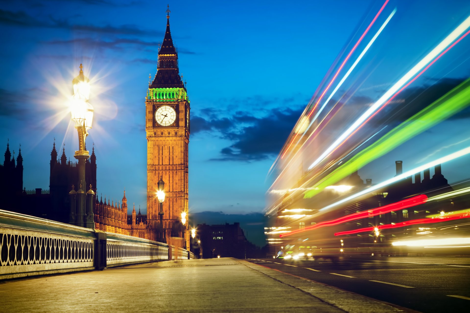 london big ben england united kingdom great britain town night road extract lights bridge lighting lamps light