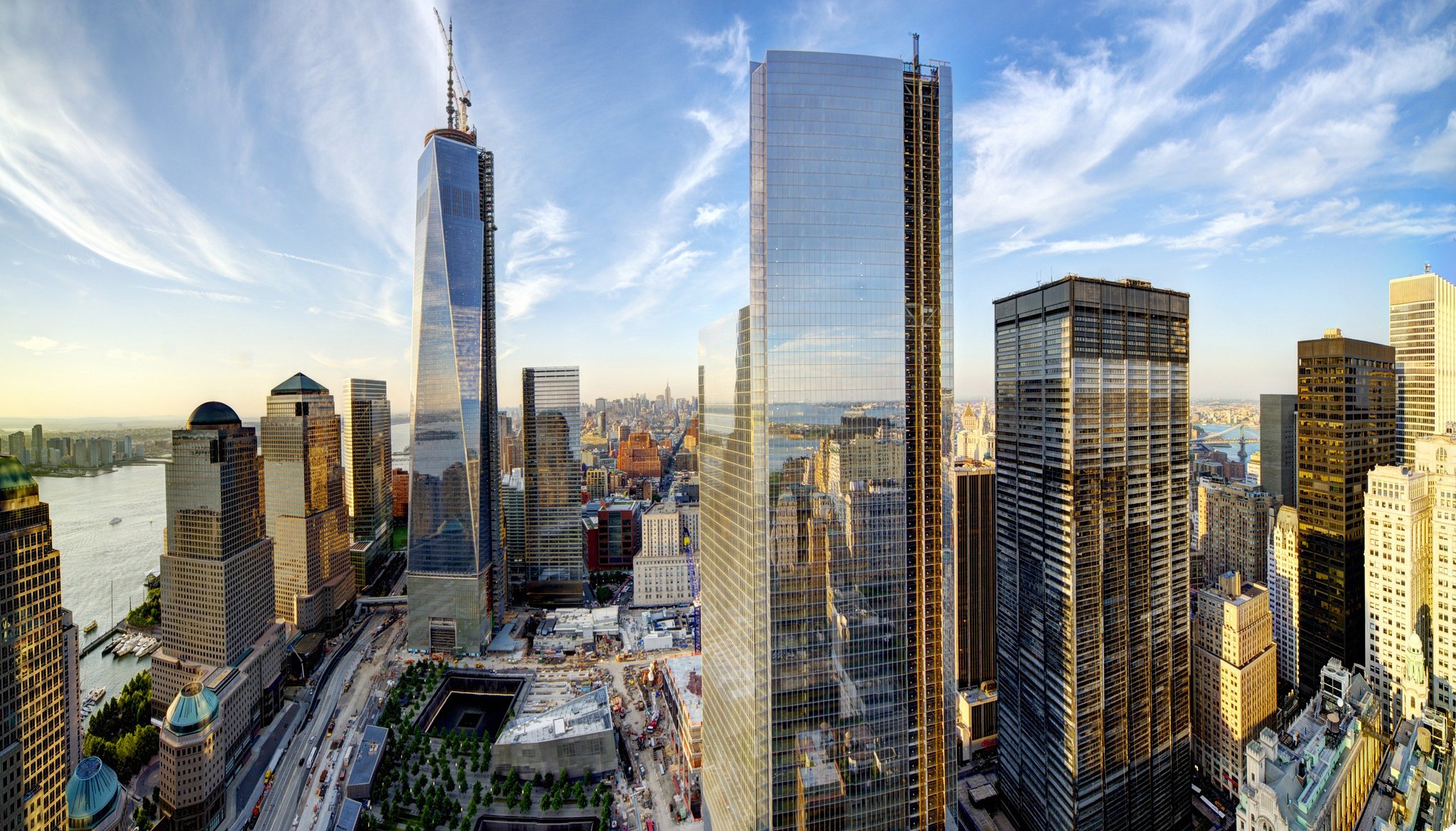 nueva york manhattan cci 1 world trade center estados unidos world trade center ciudad cielo nubes rascacielos edificios casas panorama