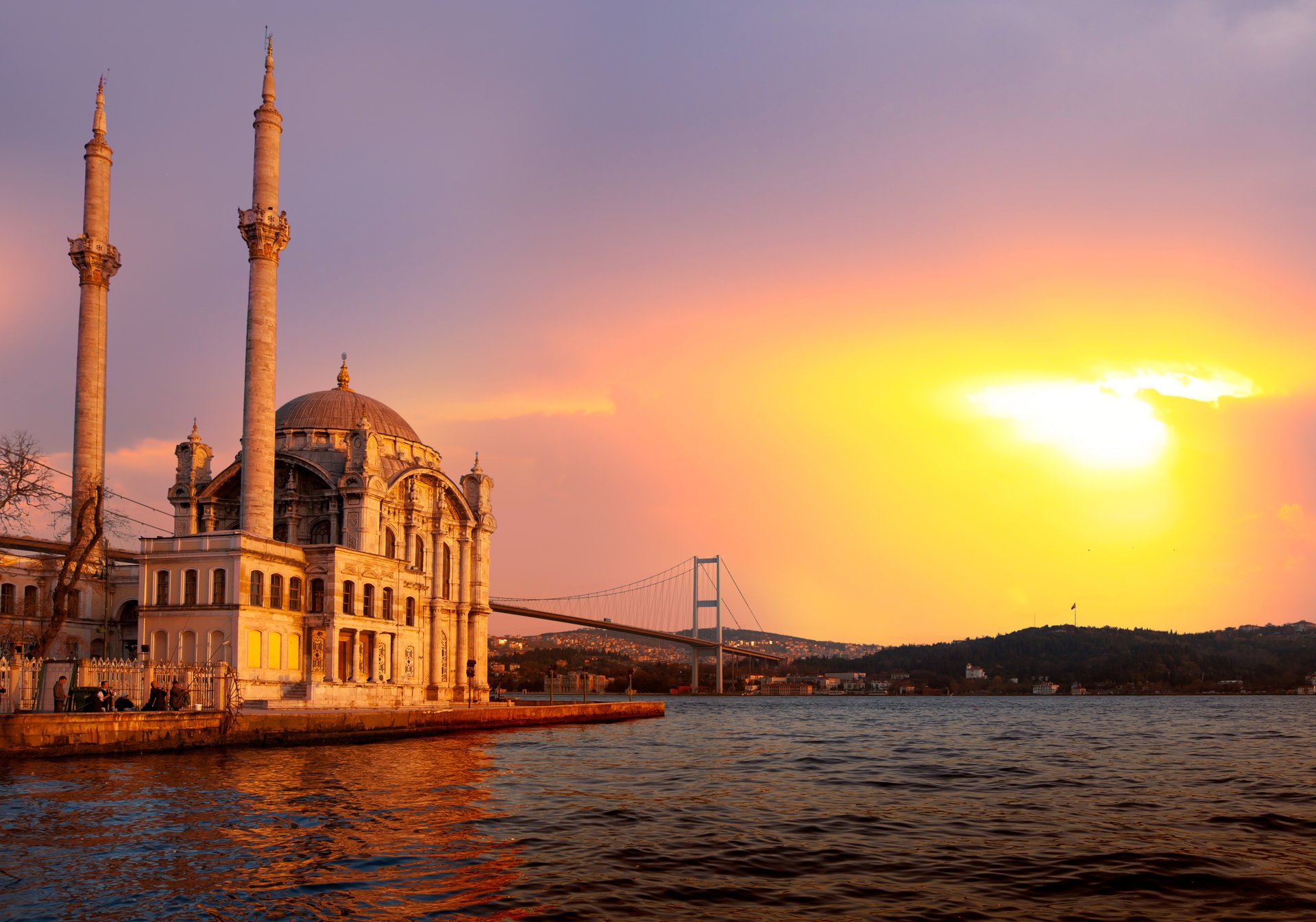 mosquée ortakoy istanbul turquie ville mer de marmara pont du bosphore paysage nature belle mosquée ortakoy détroit du bosphore lumière du soleil