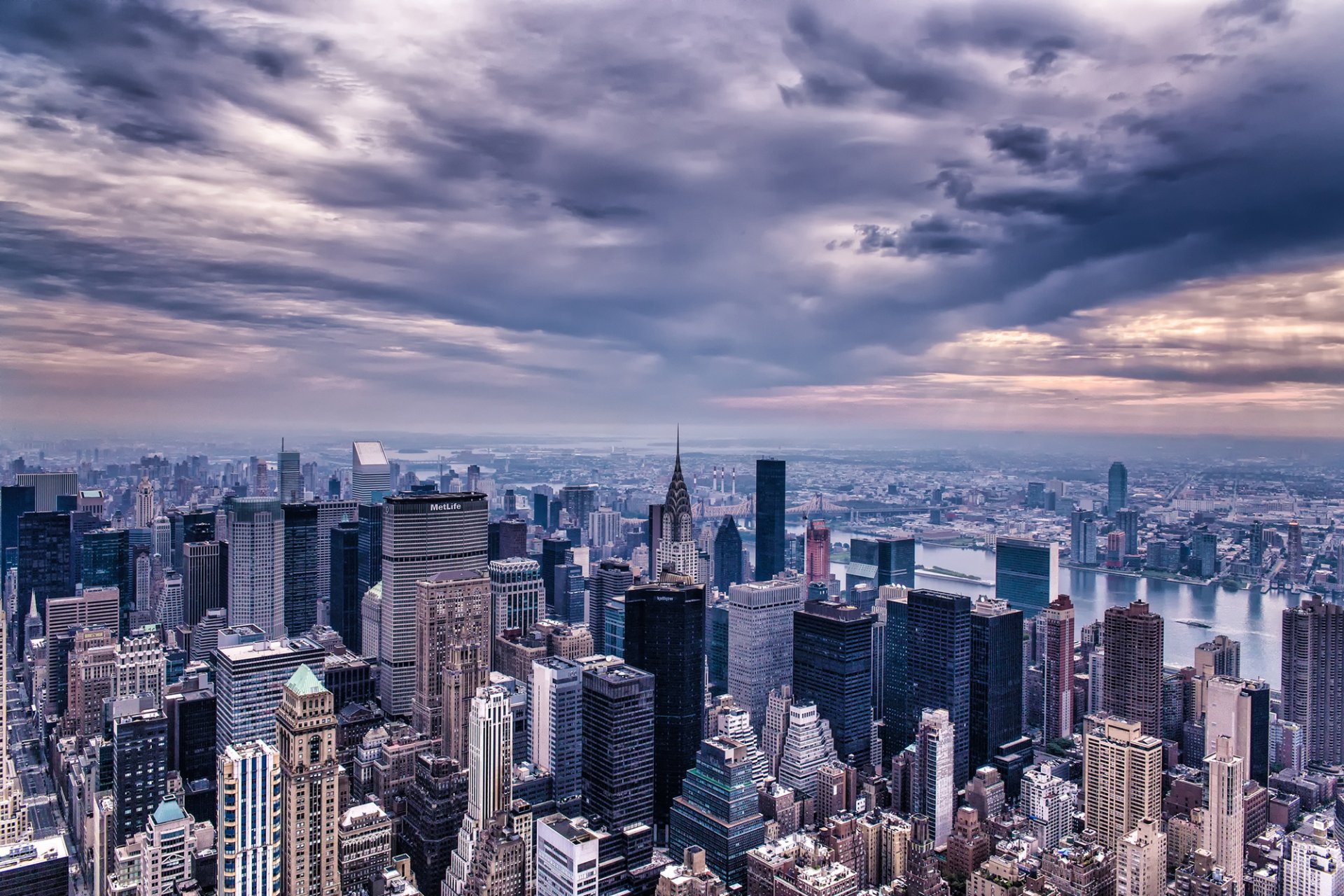 new york stati uniti manhattan empire state building empire state building panorama città cielo nuvole sera grattacieli edifici case grattacieli grattacieli