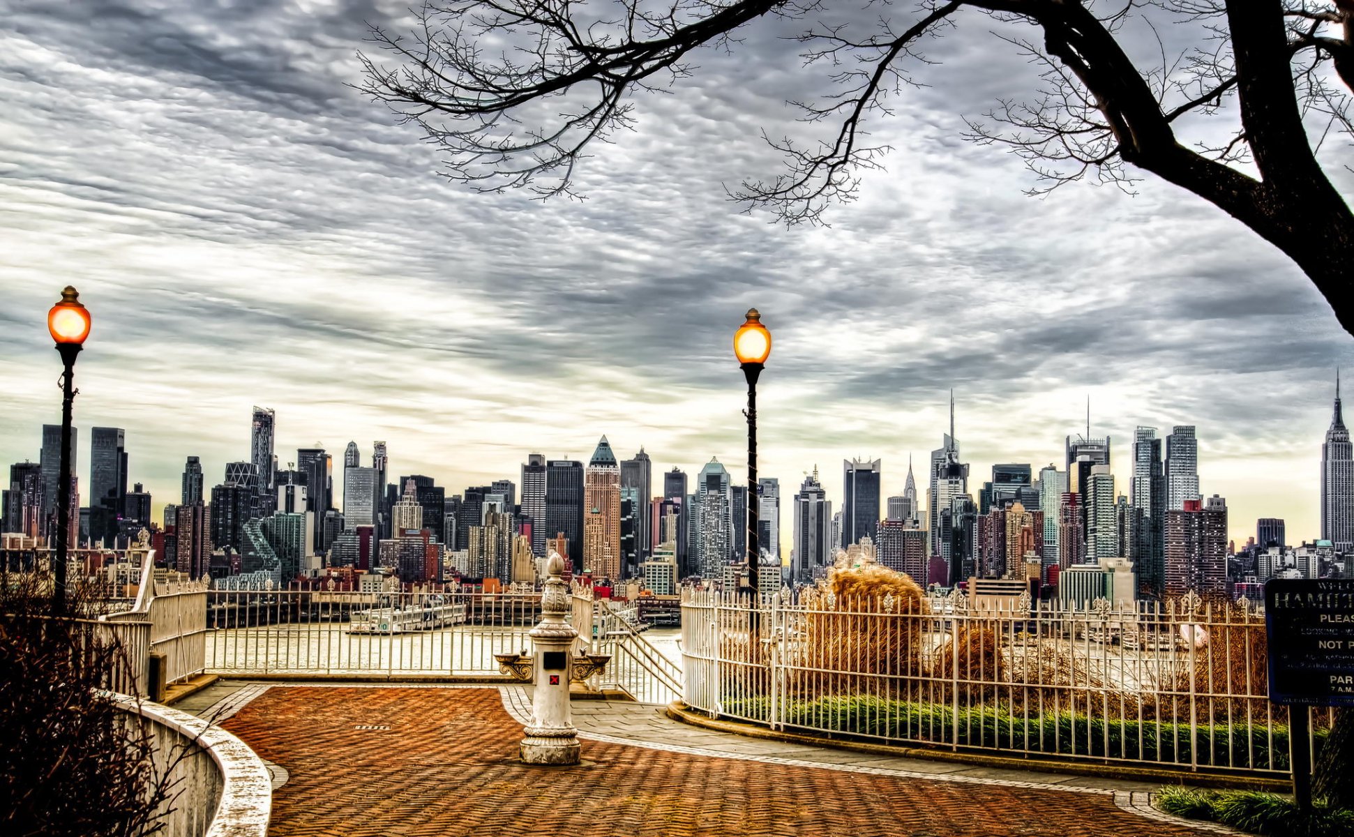 new york stati uniti città america new york grattacieli autunno albero