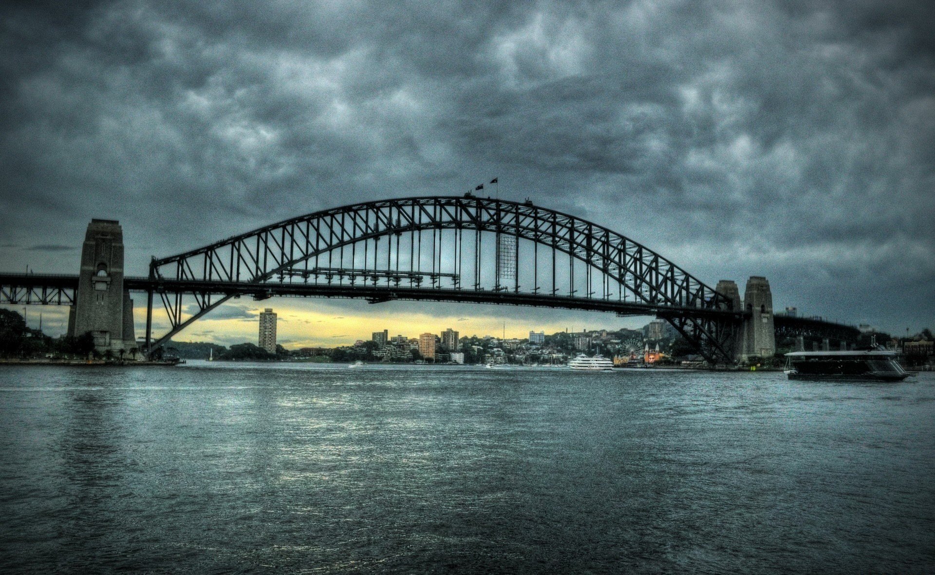 ciudad sydney australia puente río cielo nubes