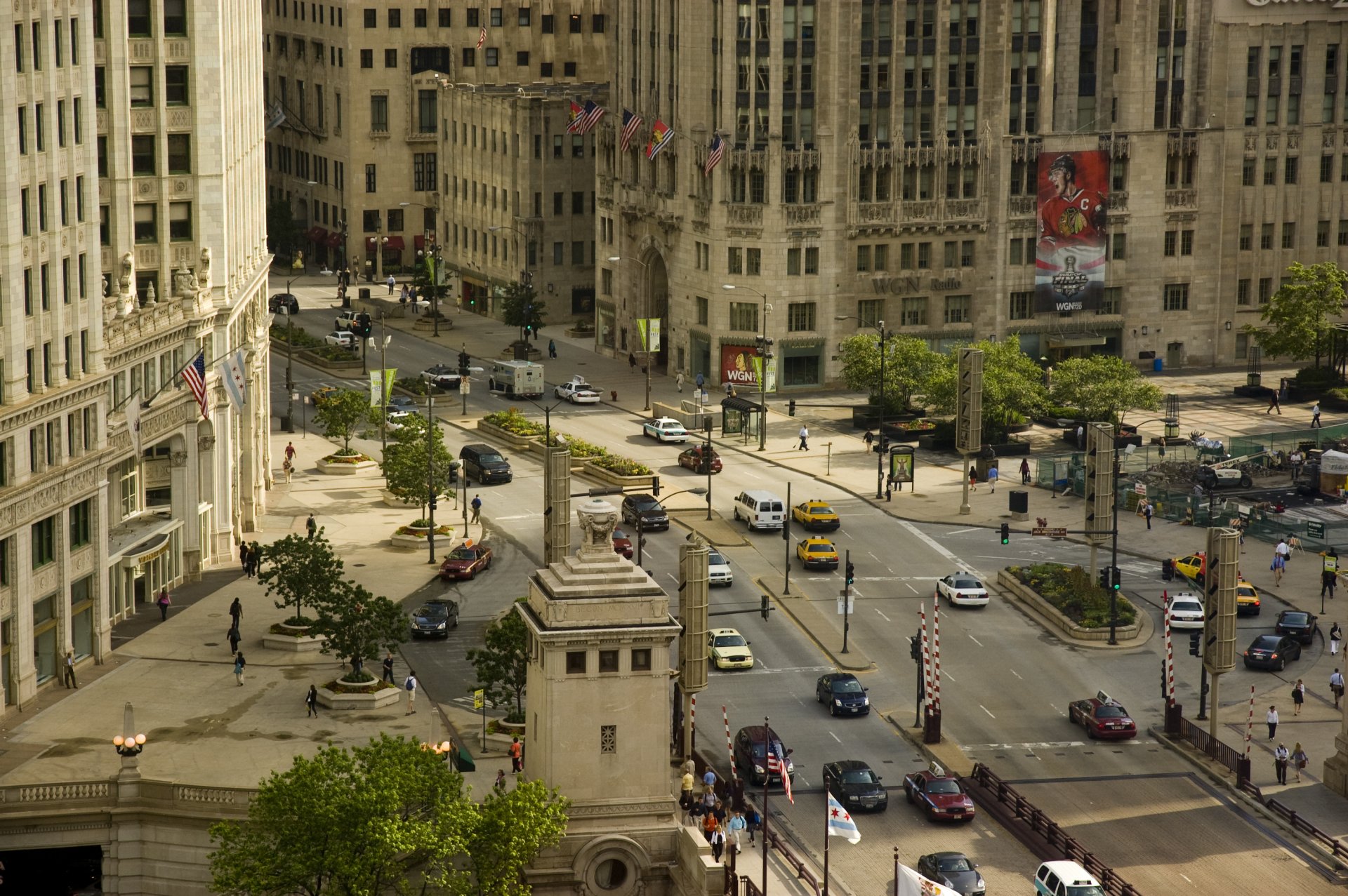 chicago amérique etats-unis bâtiments gratte-ciel gratte-ciel trafic machines rue