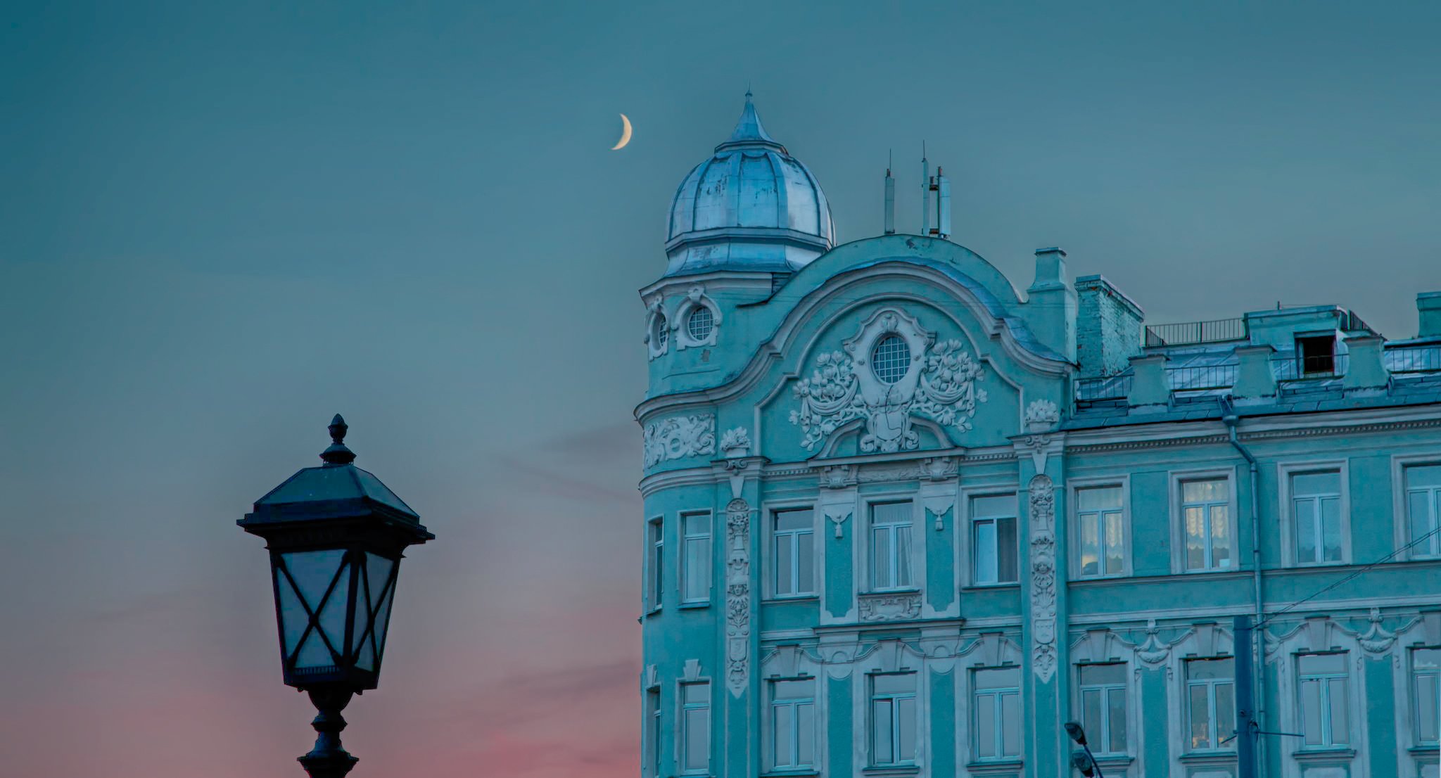 moskau morgen laterne mond