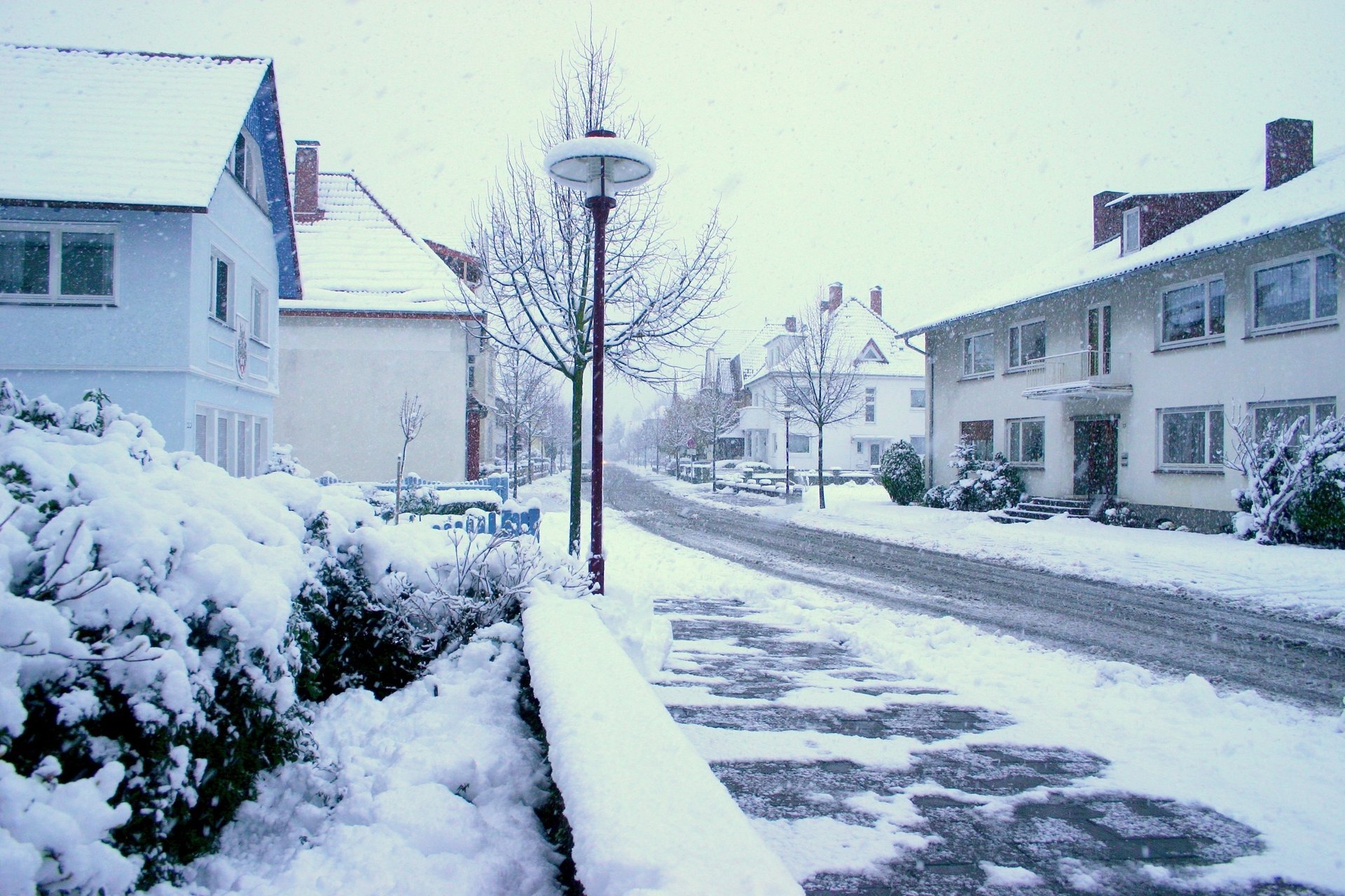 ulica miasto zima winter snowy street śnieg