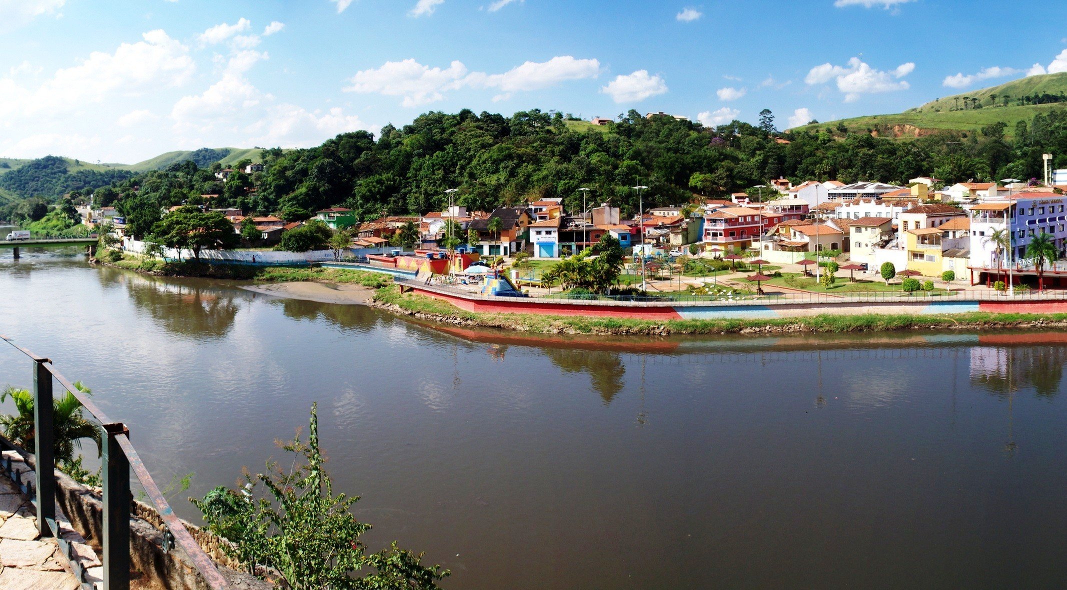 häuser fluss brücke panorama brasilien são paulo