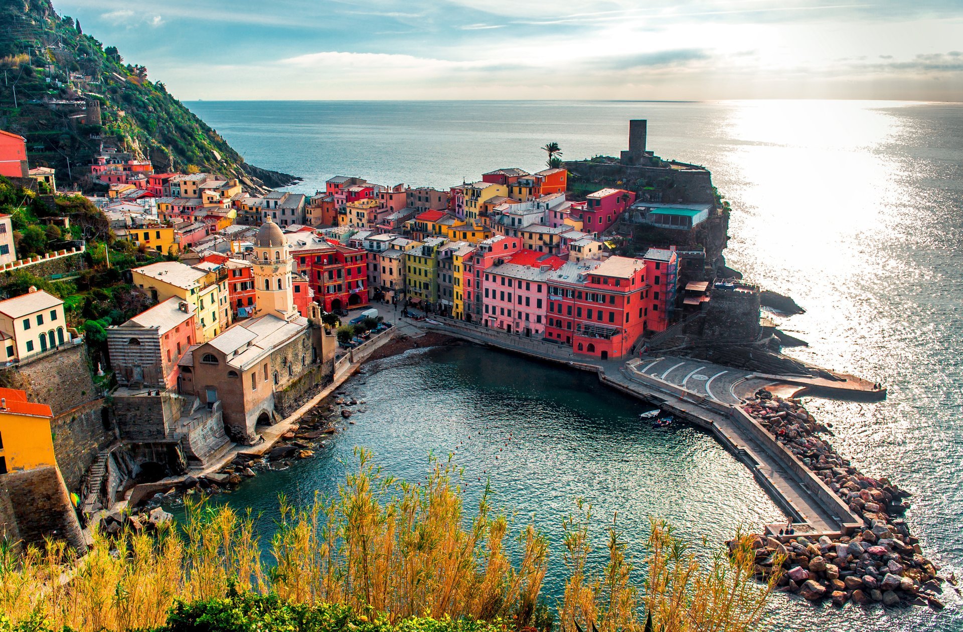 vernazza ciudad italia provincia della spezia cinque terre cinque terre mar de liguria paisaje agua reflexión casas piedras costa costa naturaleza