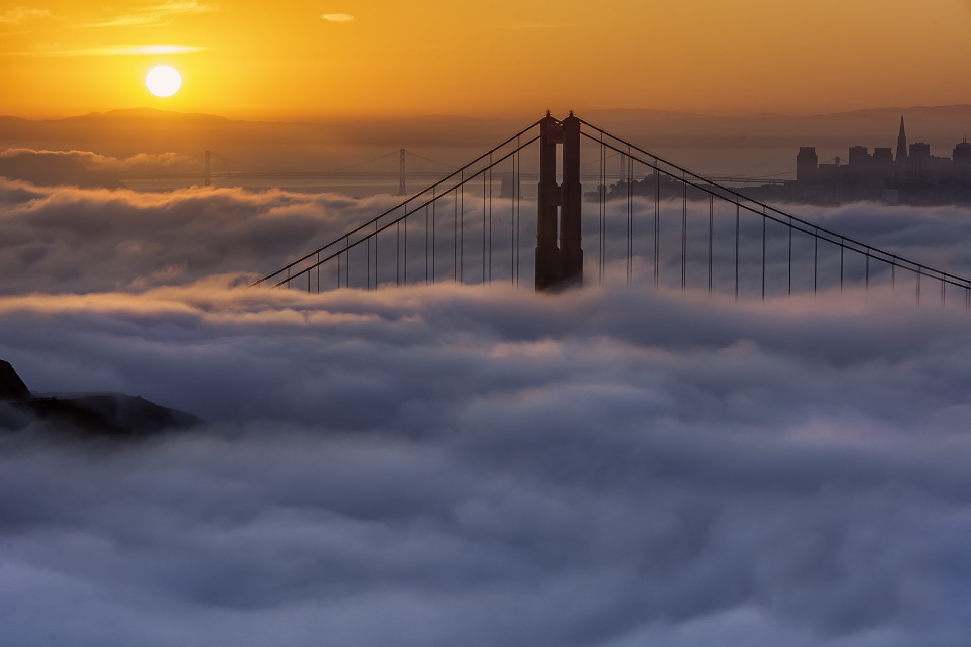 california san francisco nebbia mattina alba