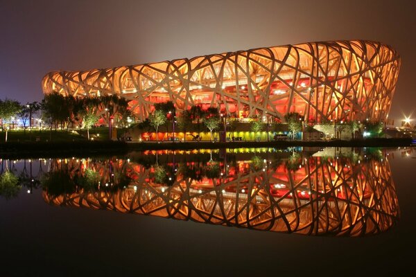 Estadio Nido en Beijing olímpico