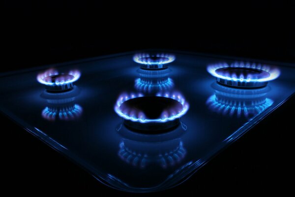 Beautiful gas plan of the kitchen stove