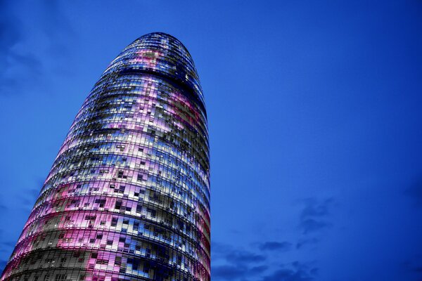 A tower in Spain. Blue sky with clouds