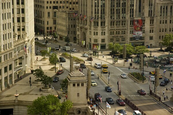 Die belebte Straße von Chicago in Amerika