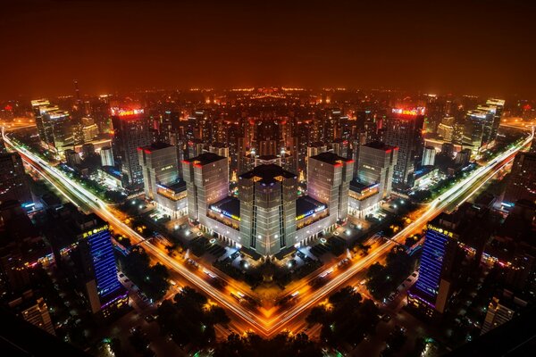 Ville de nuit de Pékin, capitale de la Chine