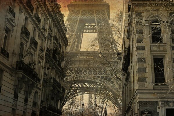 Vue de la tour Eiffel. Paris Du Soir