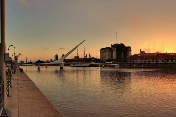 Beautiful promenade at sunset in Argentina