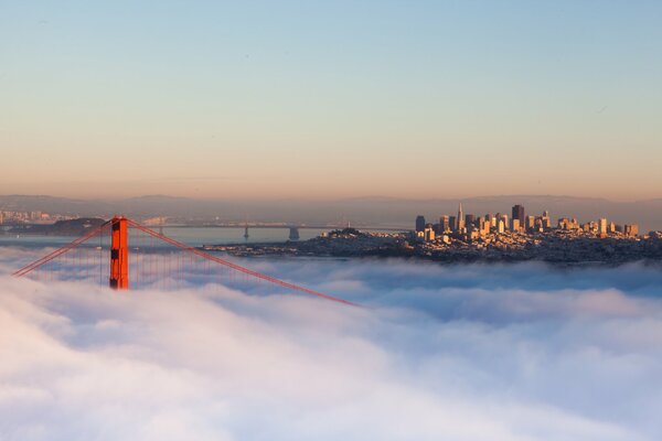 Morning with fog in San Francisco