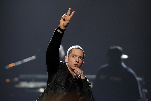 Konzert Eminem Mikrofon Hand