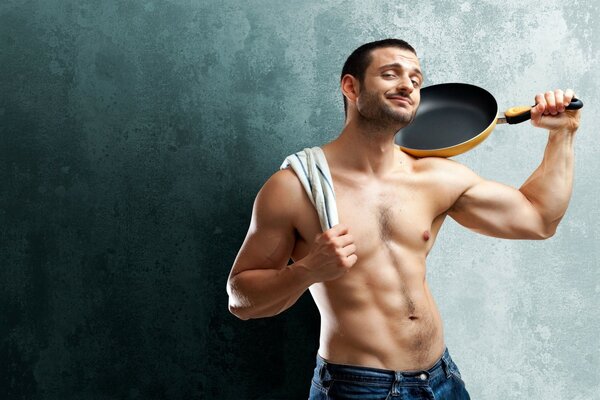 Torso guy and a frying pan