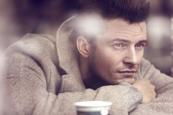 Orlando Bloom in a coat