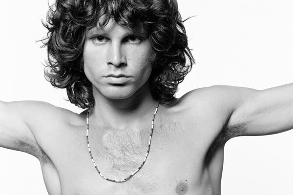 Jim Morrison poses for a photographer