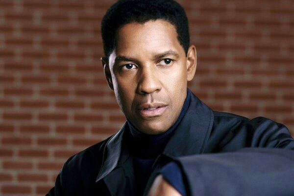 Retrato del famoso actor Denzel Washington