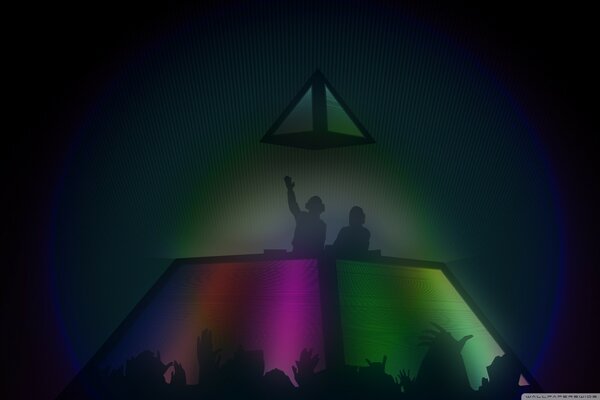 Punk concert and pyramid-shaped stage