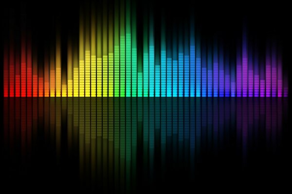 Multicolored sound black background