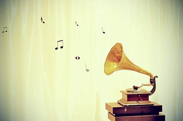 Gramophone Vintage avec musique