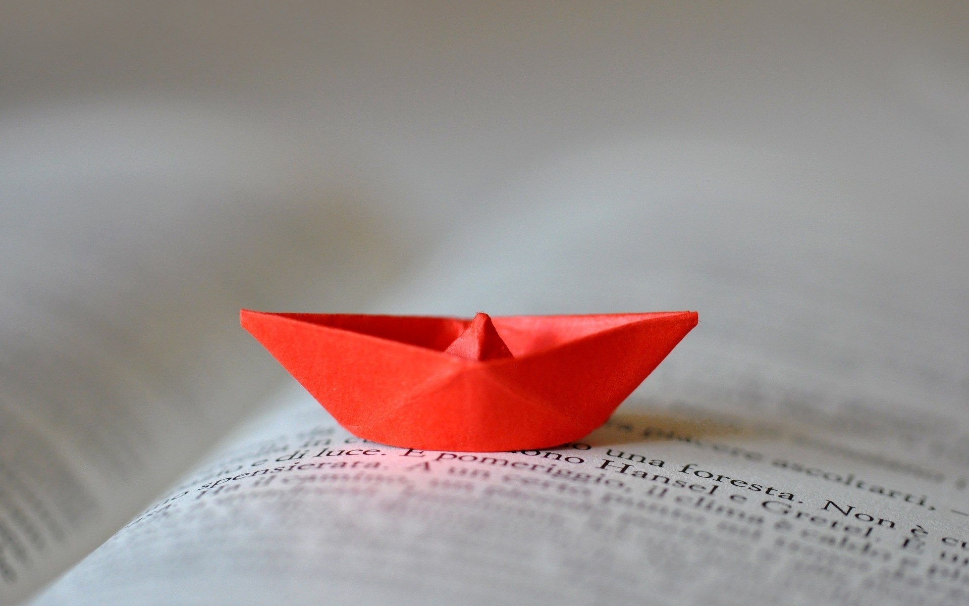 umore libro carta da parati origami sfondo sfocatura iscrizione barca di carta barca rosso