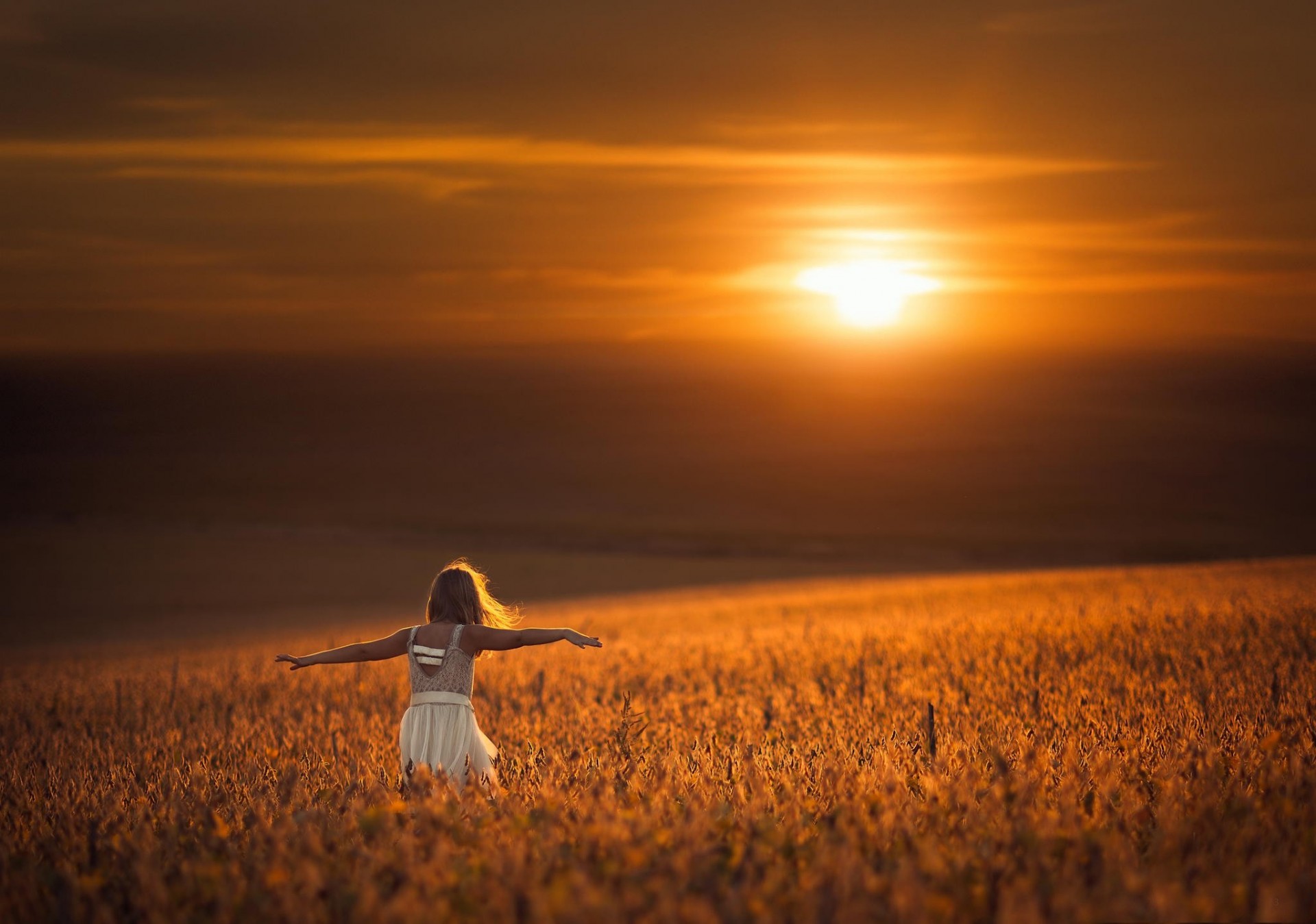 chica bokeh sol vestir equilibrio campo