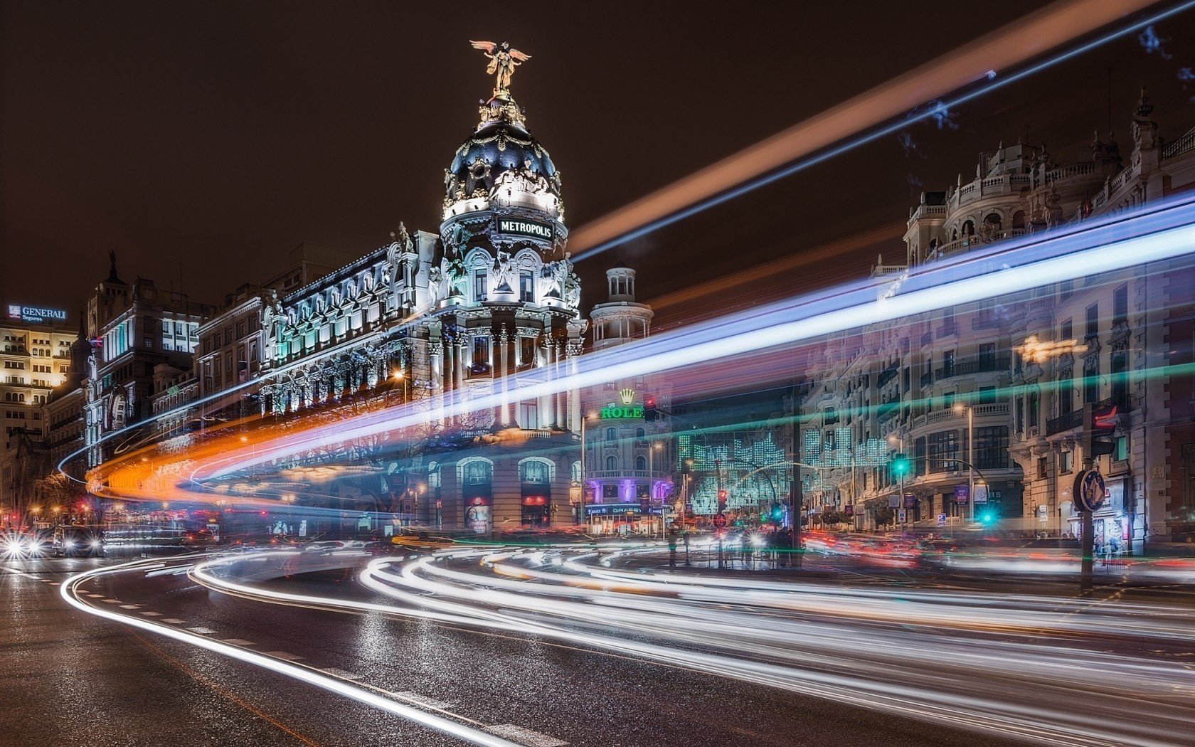 madrid madrid espagne nuit ville