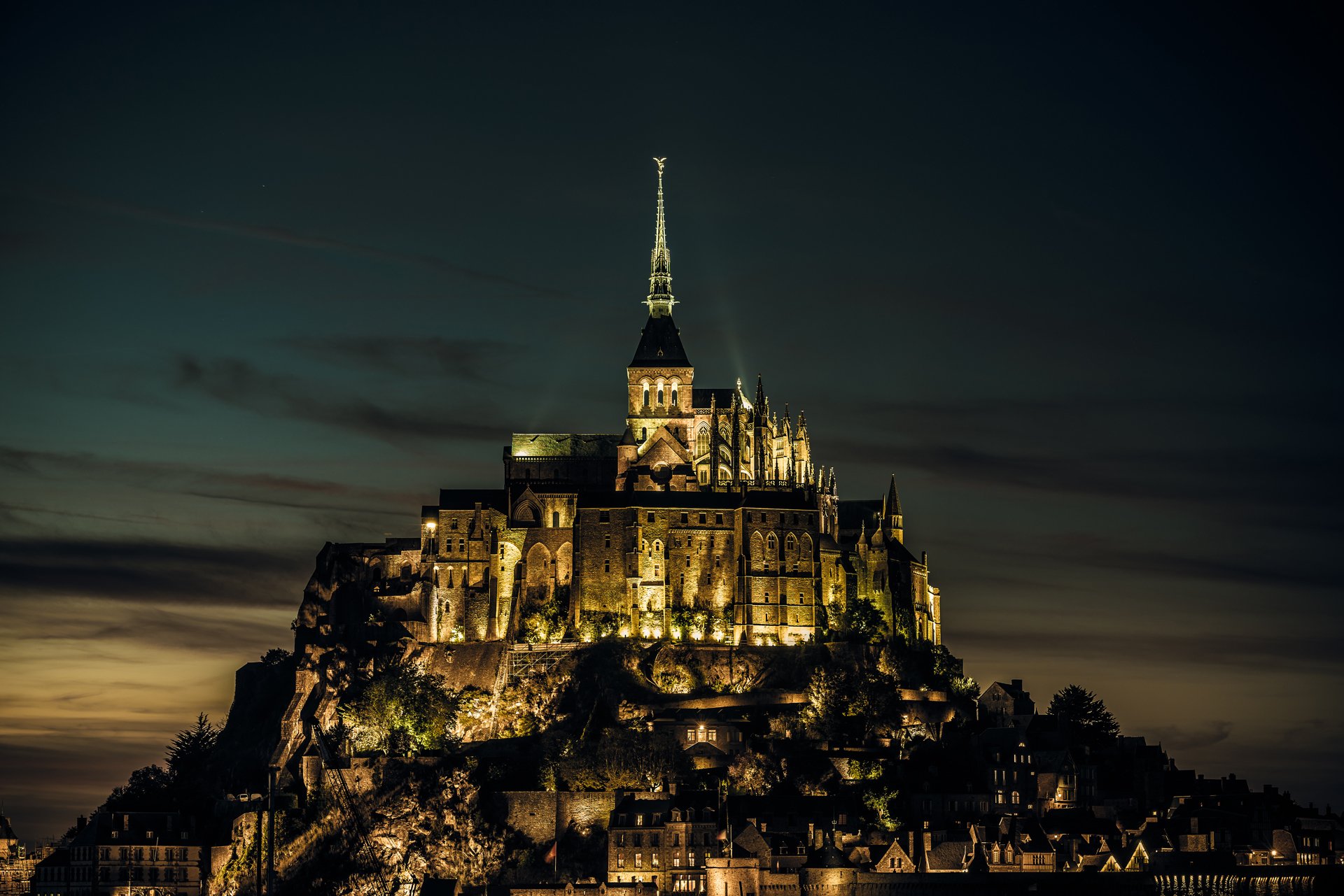 france normandie mont-saint-michel île château mont-saint-michel forteresse soirée lgny lumière david w. photography