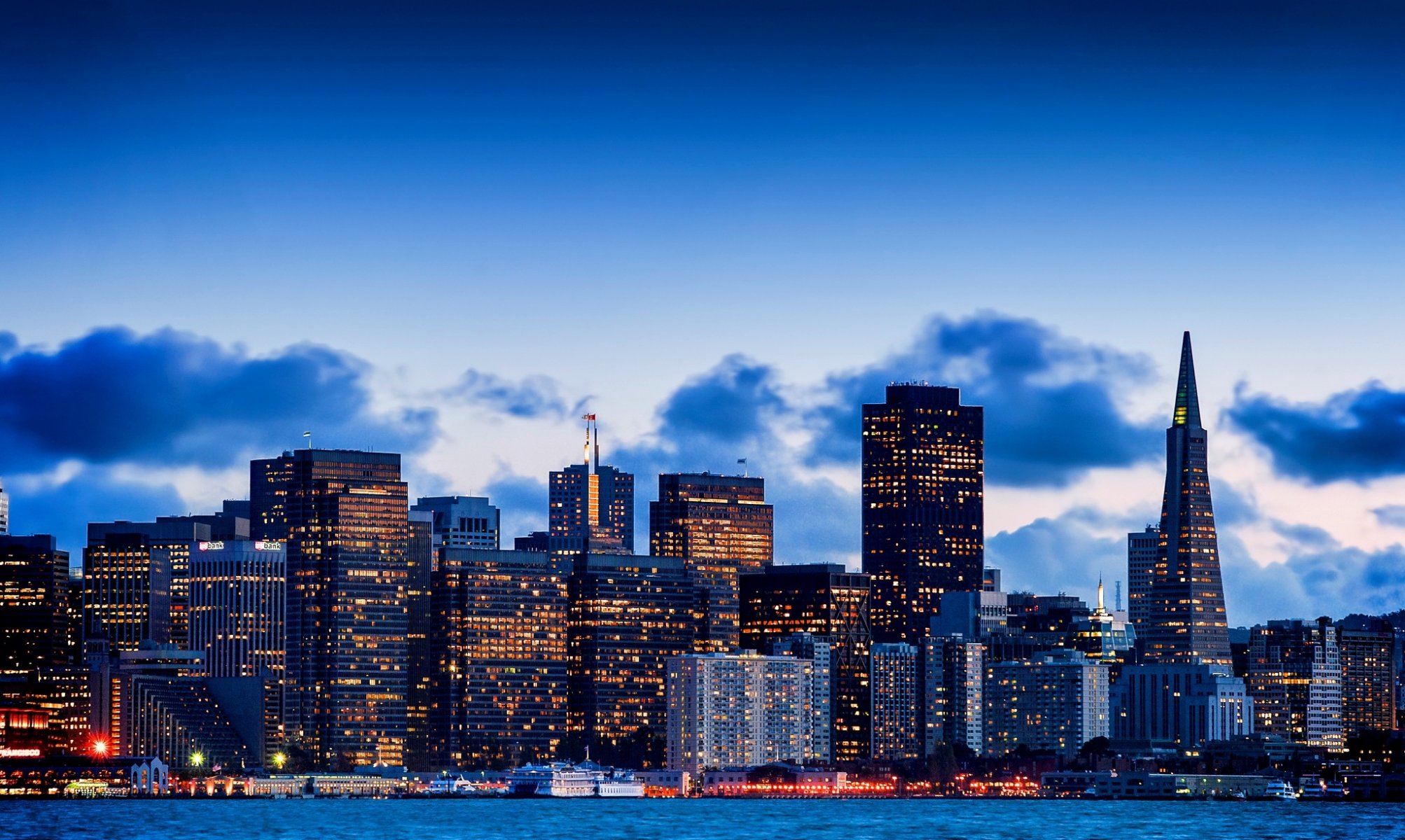 an francisco california usa bay evening city sky skyscrapers buildings house