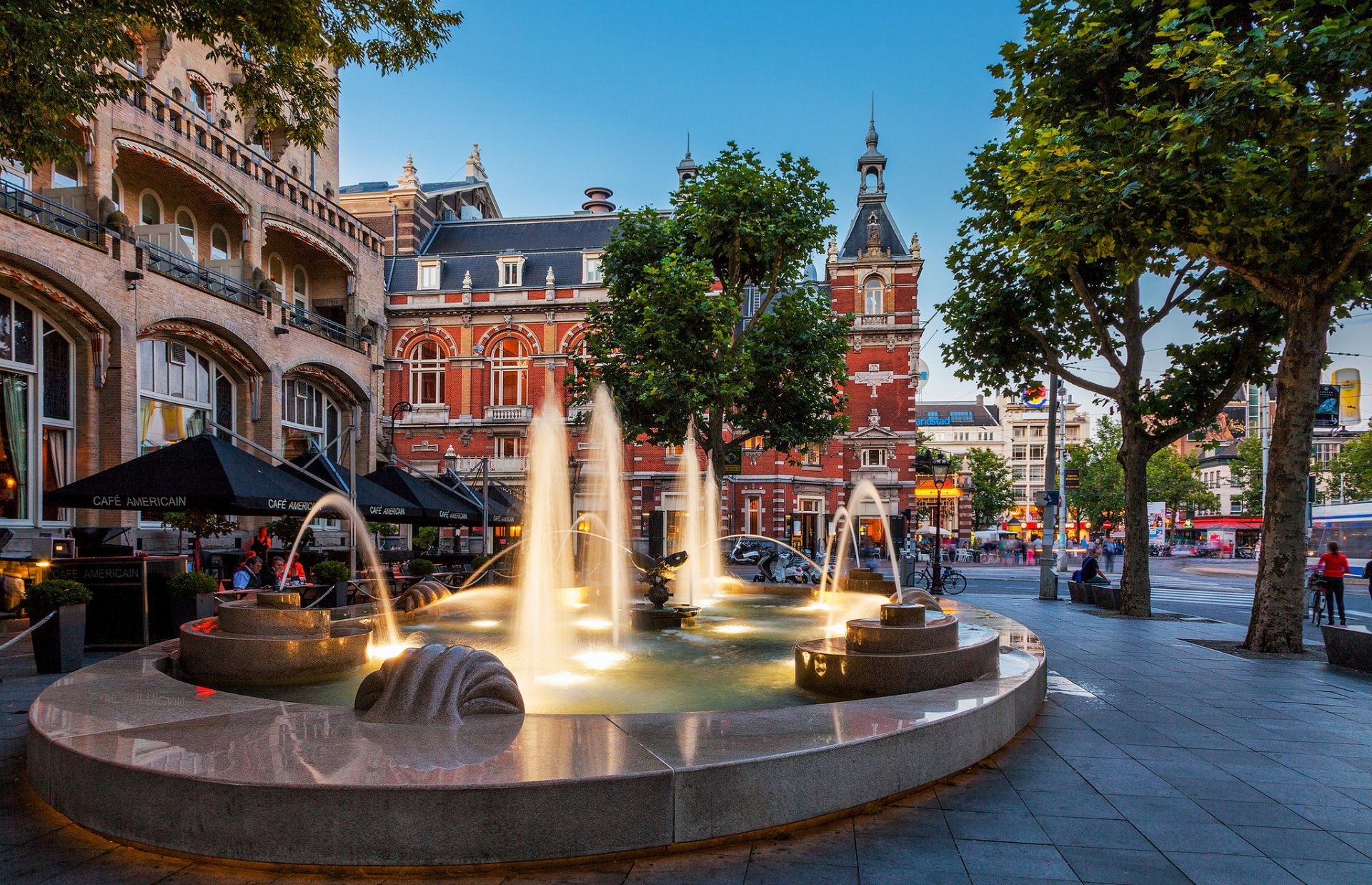 amsterdam city american hotel netherlands cafe fountain hotel architecture